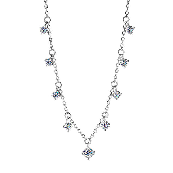 S925 Radiant Moissanite Clavicle Chain Necklace