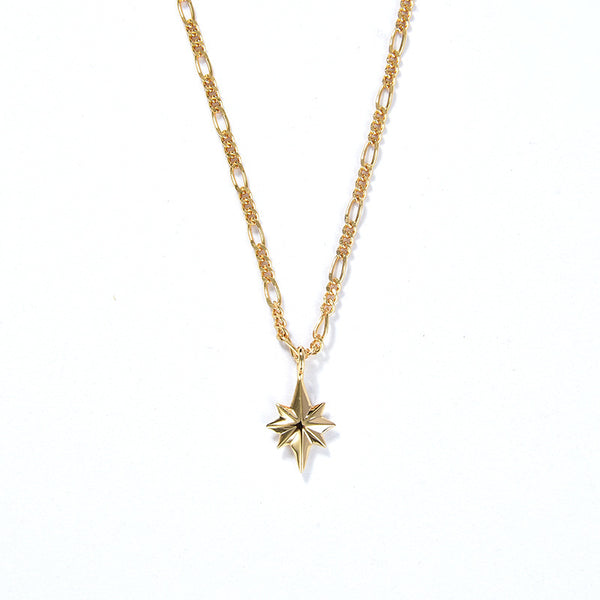 S925 Silver Plating 18K Gold Six-Pointed Star Twin Basic Necklace